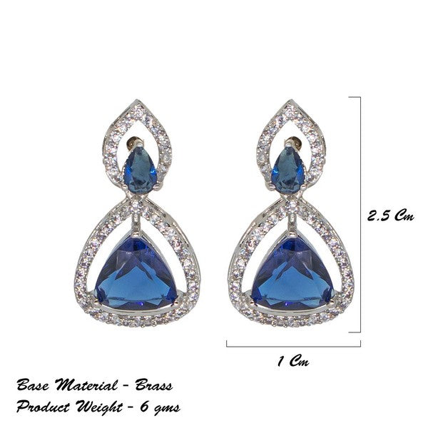 City Girl Brass Rhodium-Plated Radiant Triangle CZ Tops