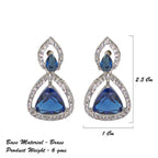 City Girl Brass Rhodium-Plated Radiant Triangle CZ Tops