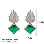 City Girl Brass Rhodium-Plated Radiant Crest CZ Earrings
