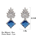 City Girl Brass Rhodium-Plated Radiant Crest CZ Earrings