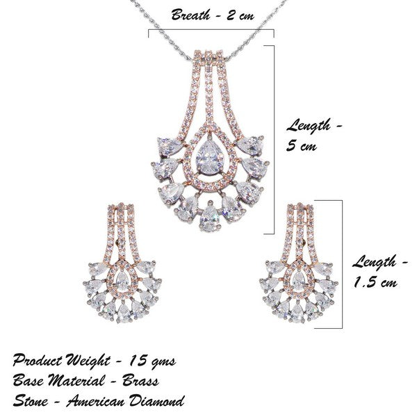 City Girl AD Brass Royal Grace Pendant Set