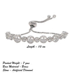 City Girl AD Brass Rhodium-Plated Minimal Sleek Bracelet with Adjustable Chain (Free Size)