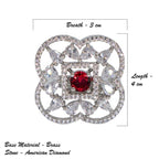 City Girl Brass Green Cz stone Studded Rhodium Plated Cocktail Finge Ring. (Free Size)