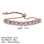 City Girl AD Brass Rhodium-Plated Bracelet – Beaded Edge Adjustable Chain