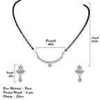 City Girl AD Rhodium Plated Graceful Bloom Mangalsutra Set with Earrings & Chain for Women & Girls