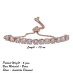 City Girl AD Brass Rhodium-Plated Bracelet – Elegant Linked Adjustable Chain