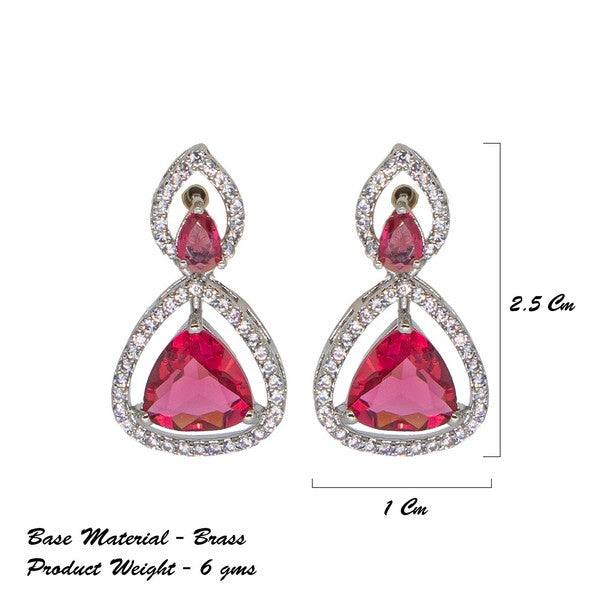City Girl Brass Rhodium-Plated Radiant Triangle CZ Tops