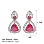 City Girl Brass Rhodium-Plated Radiant Triangle CZ Tops