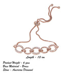 City Girl AD Brass Black Rose-Plated Bracelet – Statement Stone-Studded Adjustable Chain