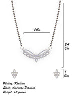City Girl AD Rhodium Mangalsutra Set with Earrings & Chain – Timeless Royal Glow for Women & Girls.