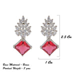 City Girl Brass Rhodium-Plated Radiant Crest CZ Earrings