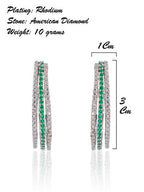 City Girl Shimmer Rhodium-Plated Elegant Curve Design Studs