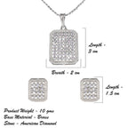 City Girl AD Brass Rhodium Plated Pendant Set
