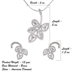City Girl AD Brass Gold Plated Elegant Bloom Pendant Set