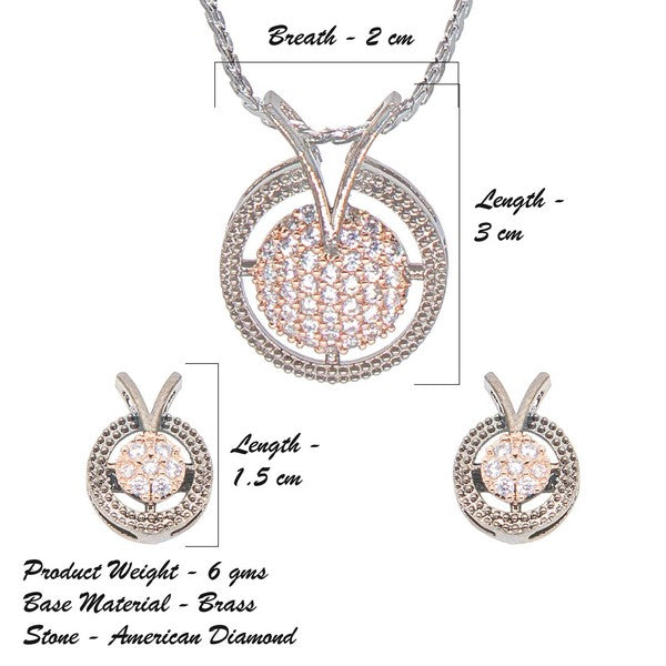City Girl AD Brass Radiant Noor Pendant Set