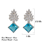 City Girl Brass Rhodium-Plated Radiant Crest CZ Earrings
