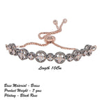 City Girl AD Brass Rhodium-Plated Classic Stone Bracelet with Adjustable Chain (Free Size)
