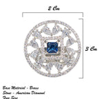 City Girl Brass Rhodium-Plated CZ Sapphire Glow Cocktail Ring
