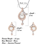 City Girl AD Brass Regal Essence Pendant Set With Pearl