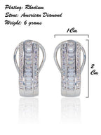 City Girl AD Rhodium-Plated CZ Stone Stud Earrings for Women and Girls (AD BALI 1 RHODIUM)