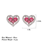 City Girl Brass Rhodium-Plated Eternal Love CZ Studs