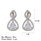 City Girl Brass Rhodium-Plated Radiant Triangle CZ Tops