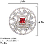 City Girl Brass Rhodium-Plated CZ Sapphire Glow Cocktail Ring