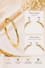 City Girl Jewellery Gold Plated American Diamond Bracelet for Women | Openable Kada Bracelet | CZ Stone Studded Elegant Bangle | Lightweight Daily Wear & Party Wear Bracelet | Anniversary, Wedding & Gift for Women