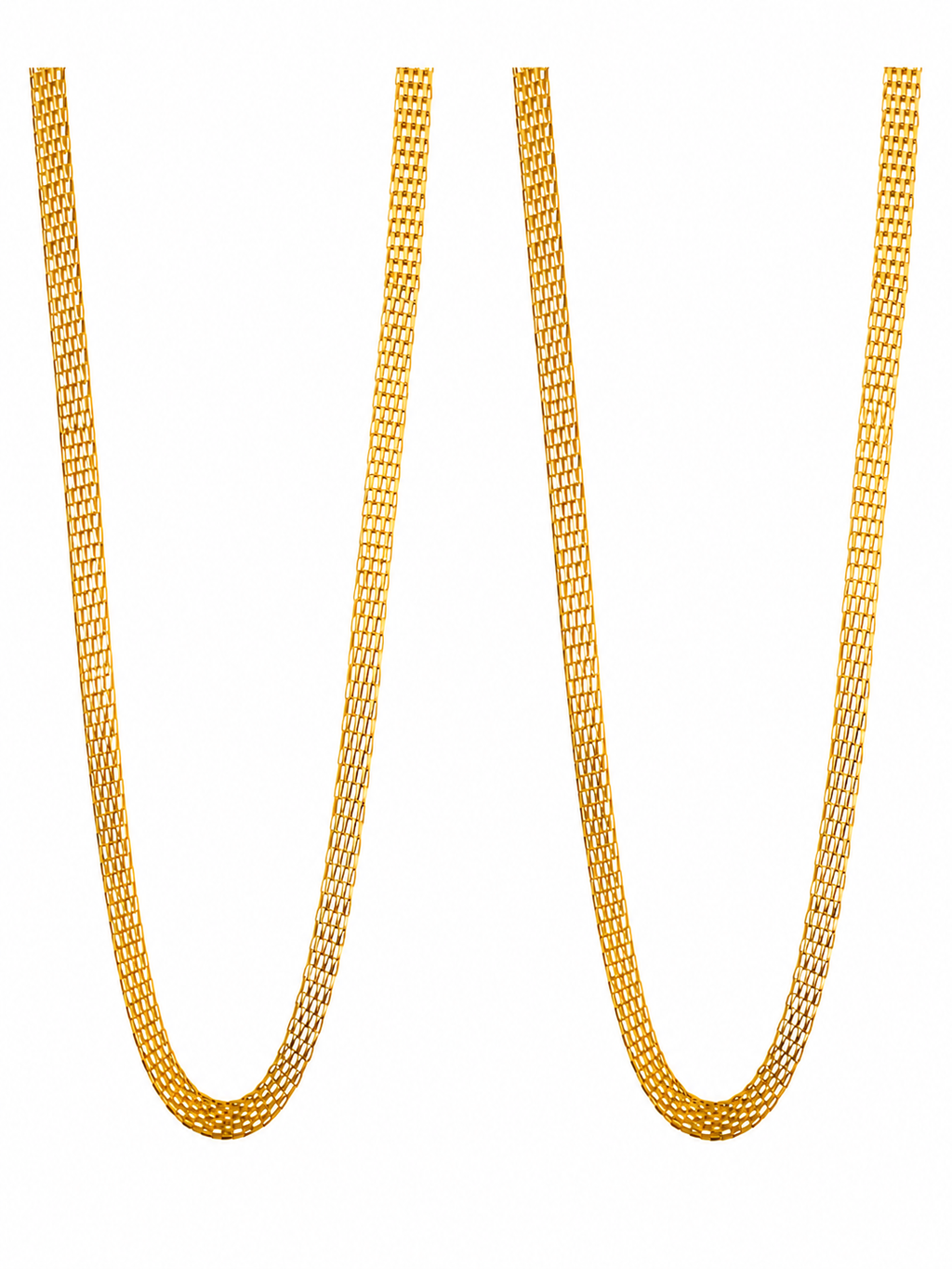 City Girl Jewellery Gold Plated Chain Pack of 2 for Men & Women | 24 Inch Brass Chain Necklace with S Hook Lock | Stylish Western & Fusion Wear Jewellery