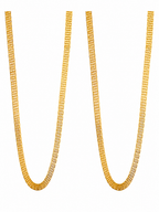 City Girl Jewellery Gold Plated Chain Pack of 2 for Men & Women | 24 Inch Brass Chain Necklace with S Hook Lock | Stylish Western & Fusion Wear Jewellery