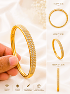City Girl Jewellery Gold Plated American Diamond Bracelet for Women | Openable Kada Bracelet | CZ Stone Studded Elegant Bangle | Lightweight Daily Wear & Party Wear Bracelet | Anniversary, Wedding & Gift for Women