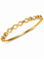 CITYGIRL 18K Gold Plated Openable Infinity Kada Bracelet for Women | American Diamond & Cubic Zirconia (CZ) Stone Bracelet | Oval Shape | Anti Tarnish | Fits Sizes 2.4, 2.6 & 2.8 | One Size