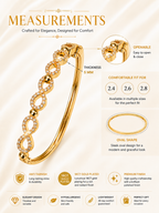 CITYGIRL 18K Gold Plated Openable Infinity Kada Bracelet for Women | American Diamond & Cubic Zirconia (CZ) Stone Bracelet | Oval Shape | Anti Tarnish | Fits Sizes 2.4, 2.6 & 2.8 | One Size