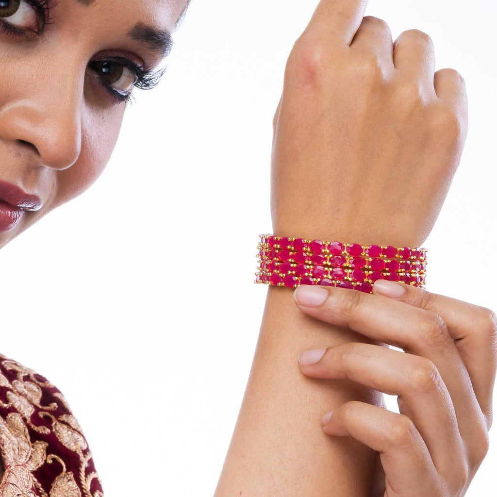 American Diamond Bangle – Radiant Collection (Pack of 4)