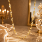 City Girl Jewellery 24CT Gold Plated Chain for Women & Girls | 20 Inch Lightweight Copper Chain Necklace | Gold Replica Daily Wear Necklace | Skin Friendly, Rash Free, Durable Fashion Jewellery for Casual, Office & Party Wear