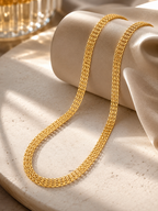 City Girl Jewellery Gold Plated Chain for Men & Women | 24 Inch Brass Chain Necklace with S Hook Lock | Stylish Western & Fusion Wear Jewellery for Daily Wear