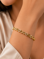 CITYGIRL 18K Gold Plated Openable Oval Kada Bracelet for Women | Crystal Studded Elegant Bangle | Fits Sizes 2.4, 2.6 & 2.8 | Premium Fashion Jewellery | Gift for Women & Girls