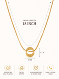 City Girl 18 Ct Gold Micro Plated Chain with  Circular Ring Pendant for Girls | 18 Inch Minimal Necklace | Lightweight Elegant Daily Wear| 18 Ct Finish|Copper Base Metal | Minimalist Everyday Wear Gold Necklace