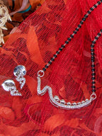 City Girl AD Rhodium Plated Celeste Shine Mangalsutra Set with Earrings & Chain for Women & Girls