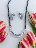 City Girl Ad Rhodium Plated Royal Essence Mangalsutra Set with Earrings & Chain for Women & Girls