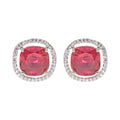 City Girl Brass Rhodium-Plated Scarlet Aura CZ Studs